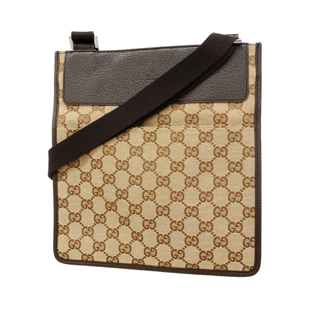 Gucci GG Canvas Shoulder Bag 27639, Canvas, Beige/Brown, Women's